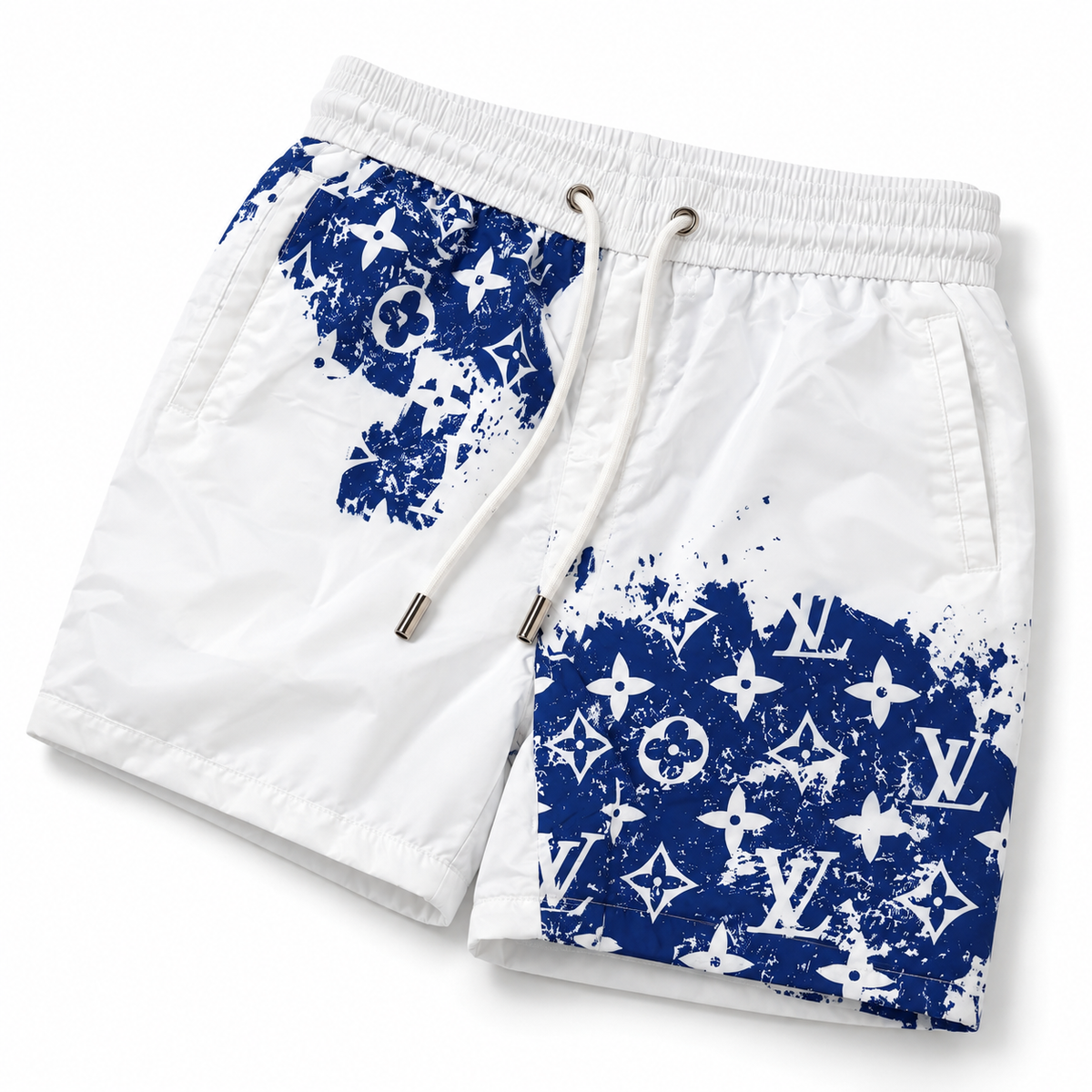 Bermuda Louis Vuitton Estampa Monogram - Branco / Azul - foto 3