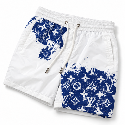 Bermuda Louis Vuitton Estampa Monogram - Branco / Azul - foto 3