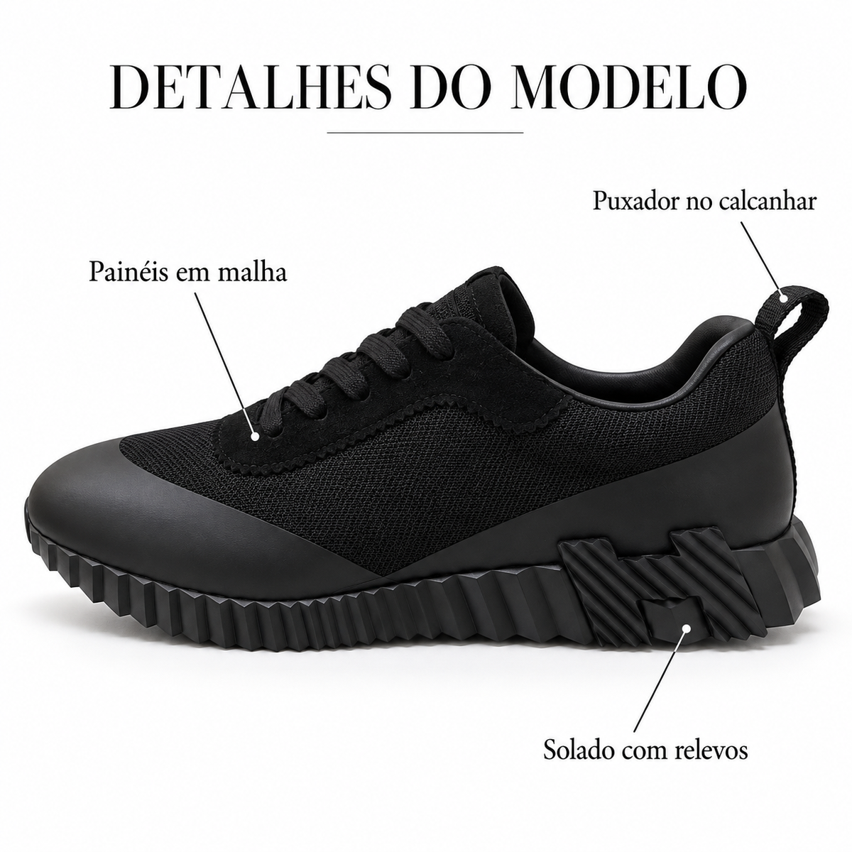Tênis Hermès Bouncing Preto - foto 4