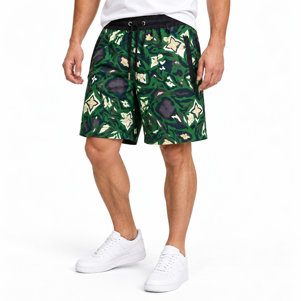 Bermuda Louis Vuitton Camuflada Verde com Flores Monogram - foto 4