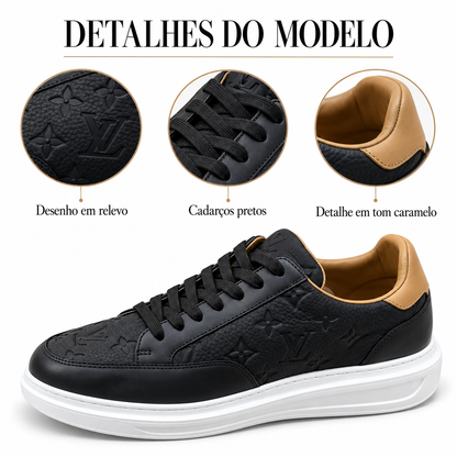 Tênis Louis Vuitton Beverly Hills Preto Monogram em Relevo - foto 4