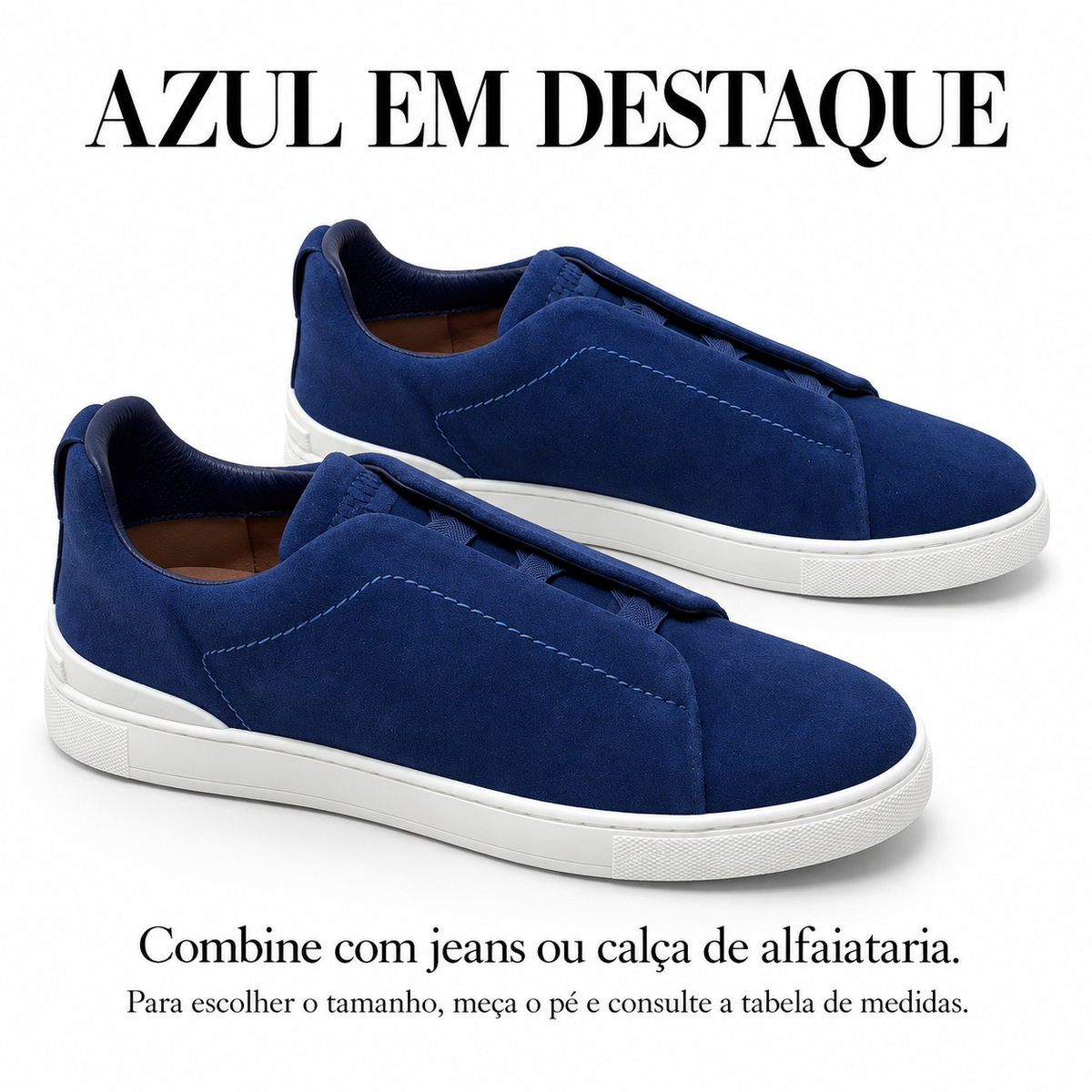 Tênis Zegna Triple Stitch - Azul Escuro - foto 5