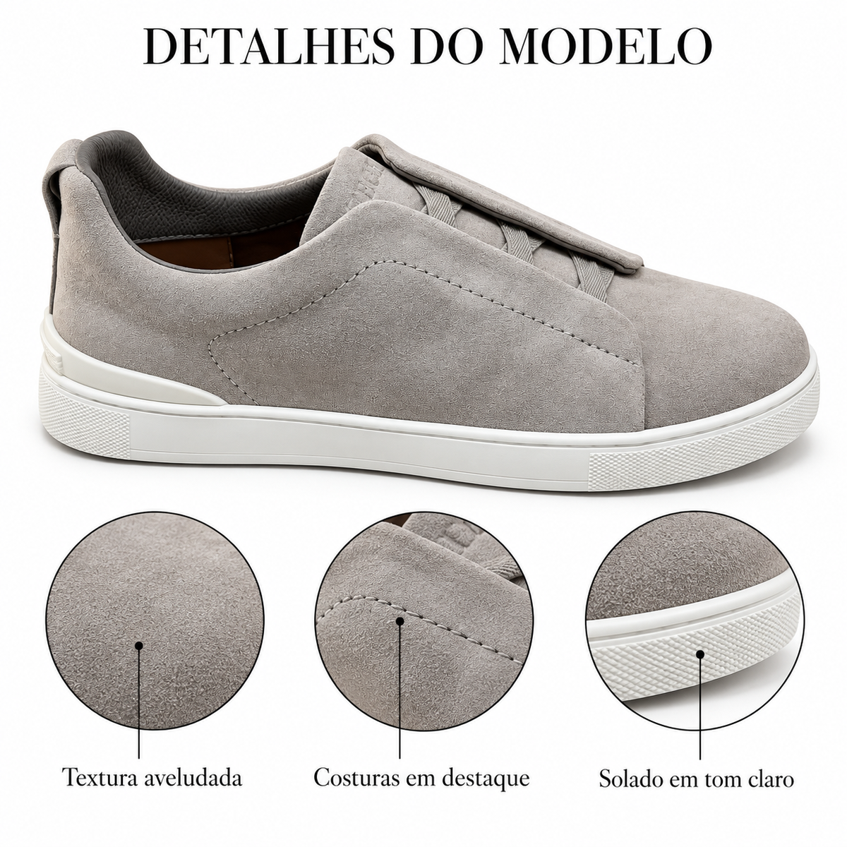 Tênis Zegna Triple Stitch - Cinza - foto 4