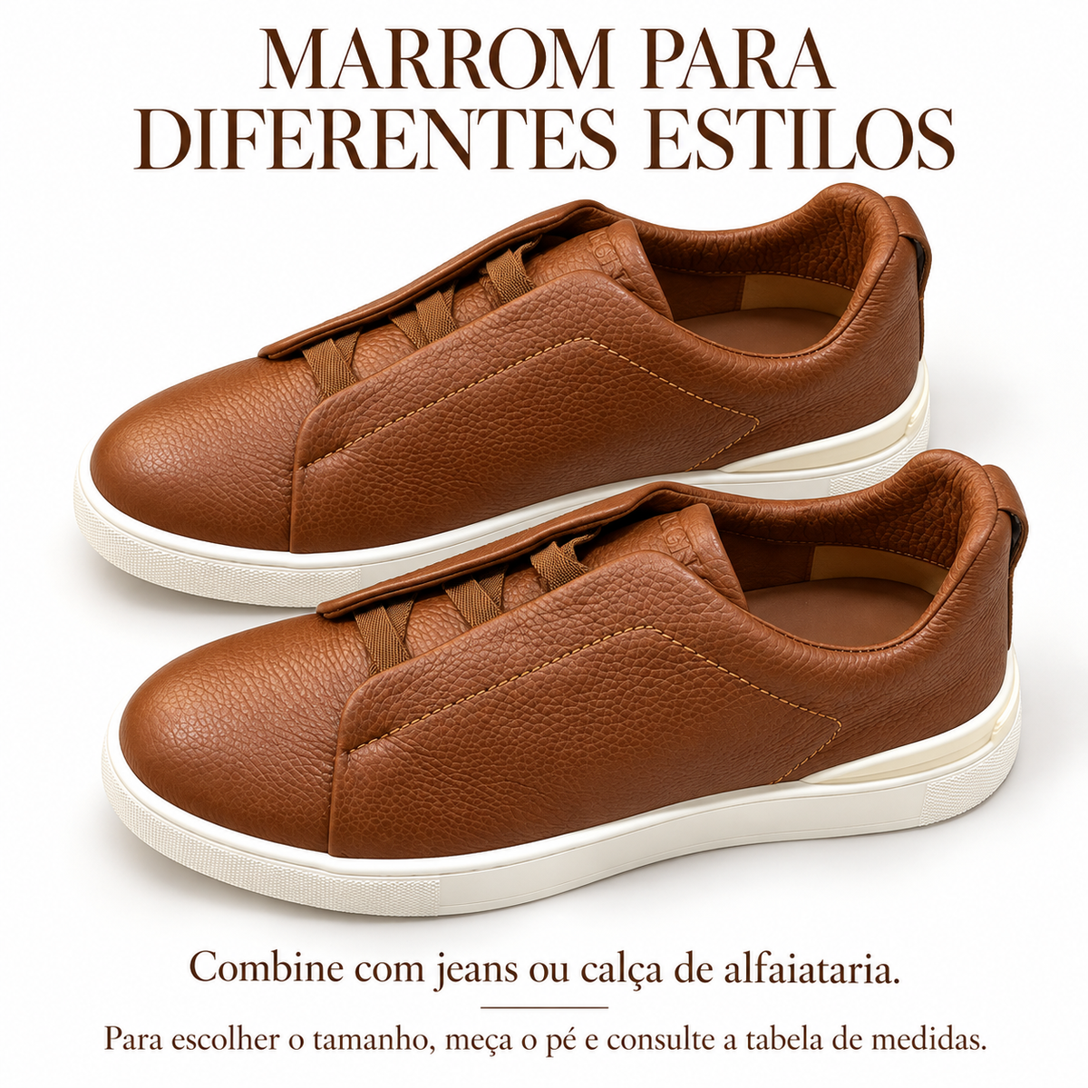 Tênis Zegna Triple Stitch - Marrom Escuro - foto 5