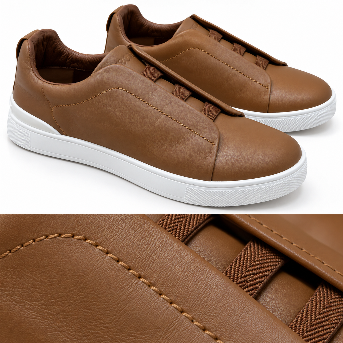 Tênis Zegna Triple Stitch - Marrom - foto 3