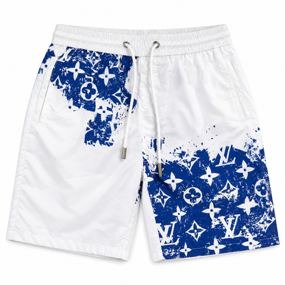 Bermuda Louis Vuitton Estampa Monogram - Branco / Azul - foto 1