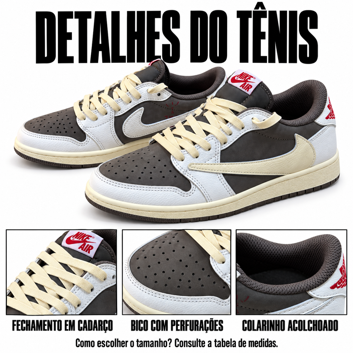 Tênis Travis Scott x Air Jordan 1 Low OG 'Reverse Mocha' - foto 5