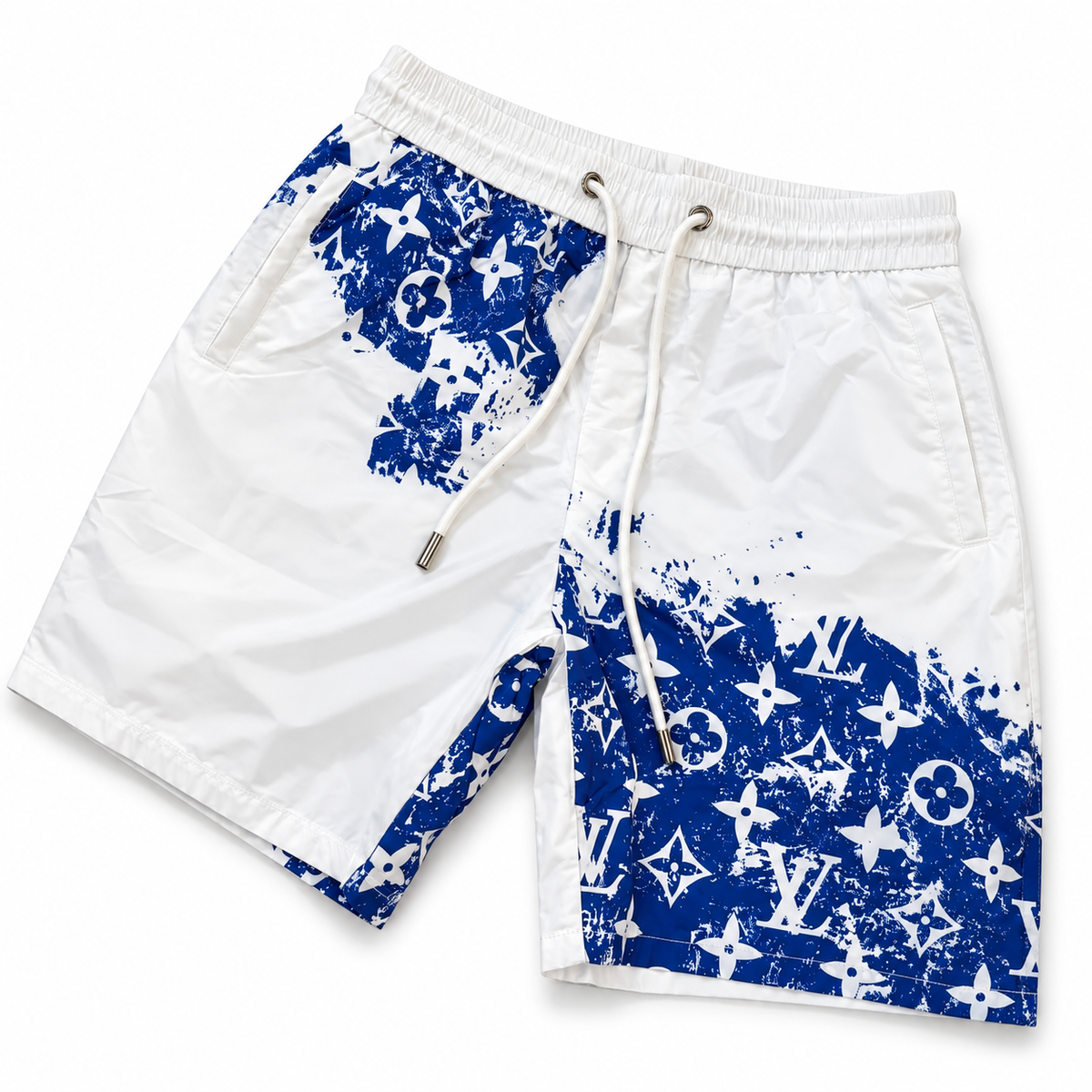 Bermuda Louis Vuitton Estampa Monogram - Branco / Azul - foto 2