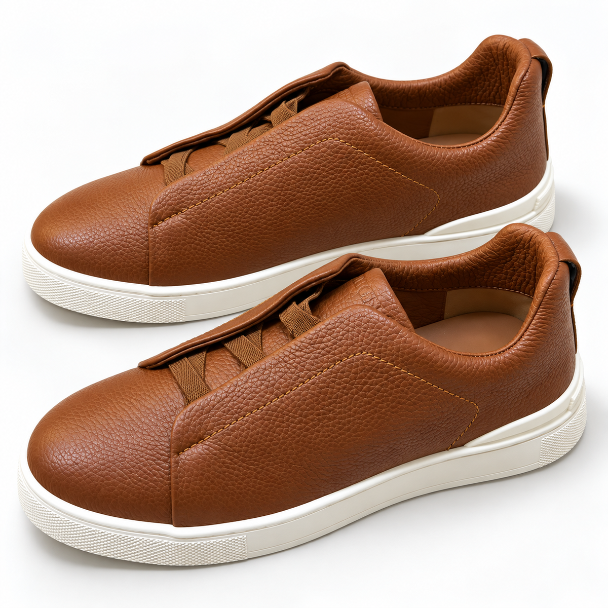 Tênis Zegna Triple Stitch - Marrom Escuro - foto 3