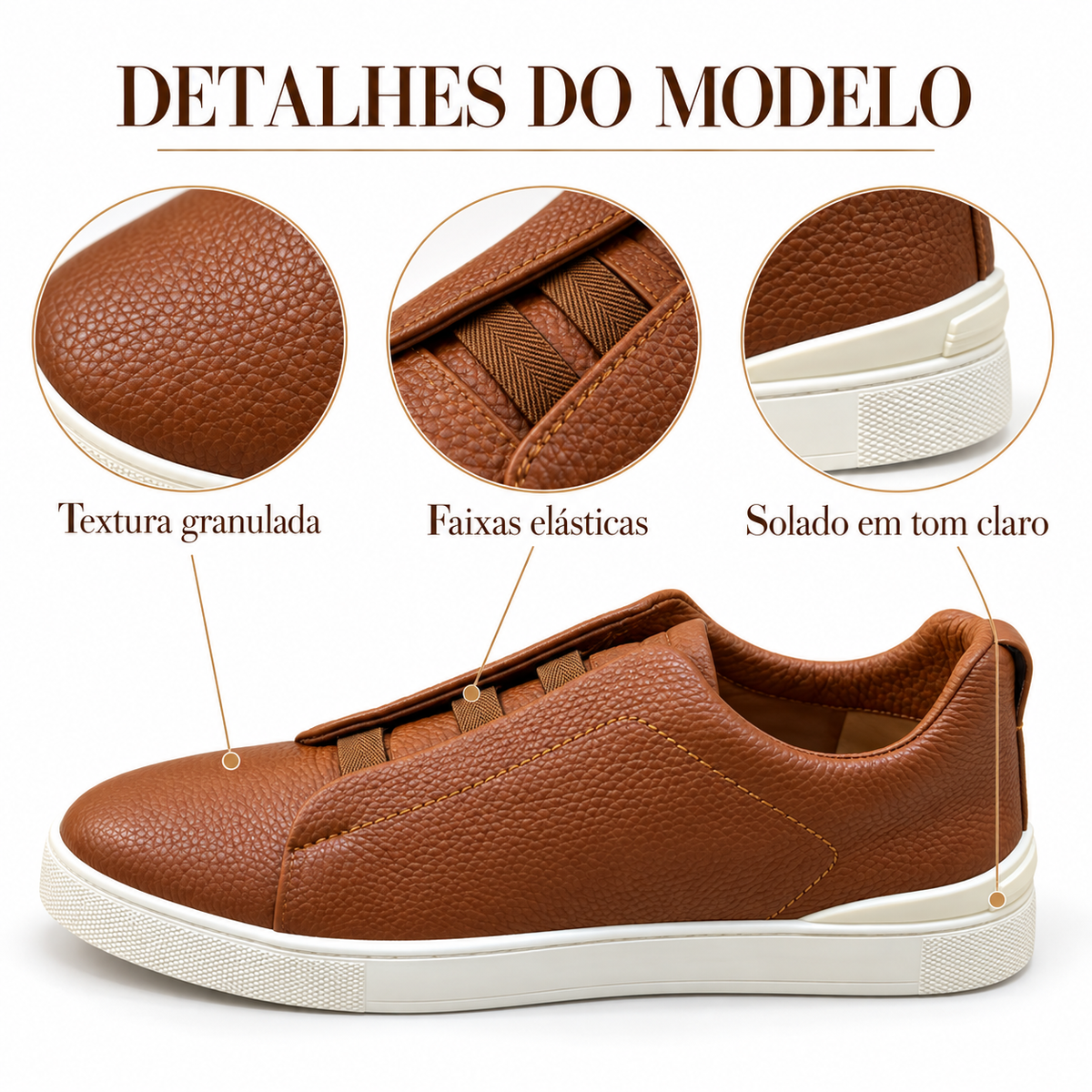 Tênis Zegna Triple Stitch - Marrom Escuro - foto 4