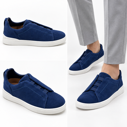 Tênis Zegna Triple Stitch - Azul Escuro - foto 2