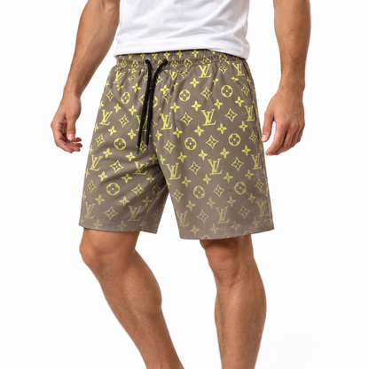 Bermuda Louis Vuitton Estampa Monogram - Marrom / Amarelo - foto 4