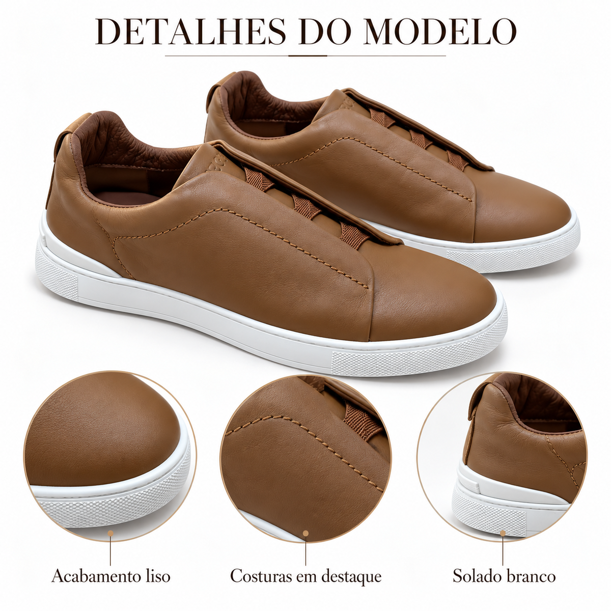 Tênis Zegna Triple Stitch - Marrom - foto 4