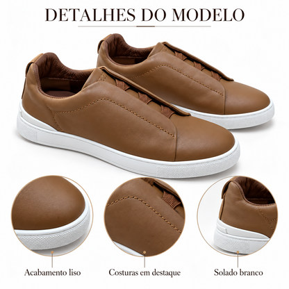 Tênis Zegna Triple Stitch - Marrom - foto 4